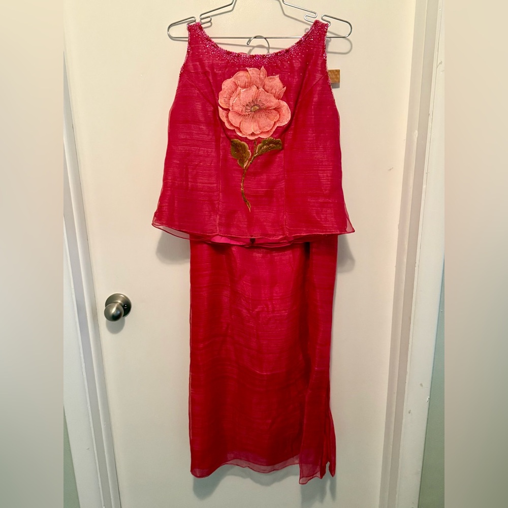 Couture Sequined & Beaded Dress ~ Designed by Jed Sevilla ~ 2 Piece